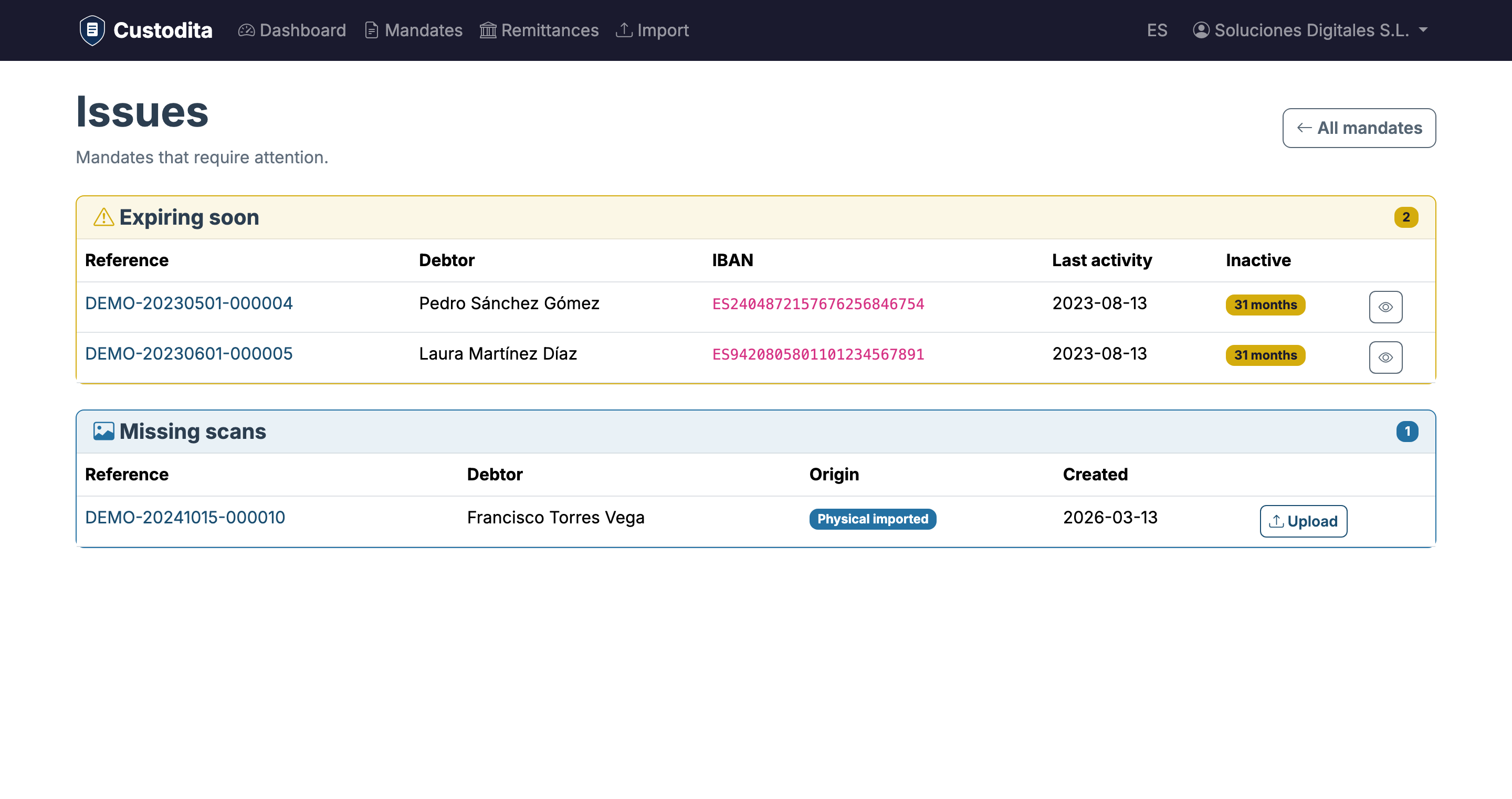 Centralized issues dashboard